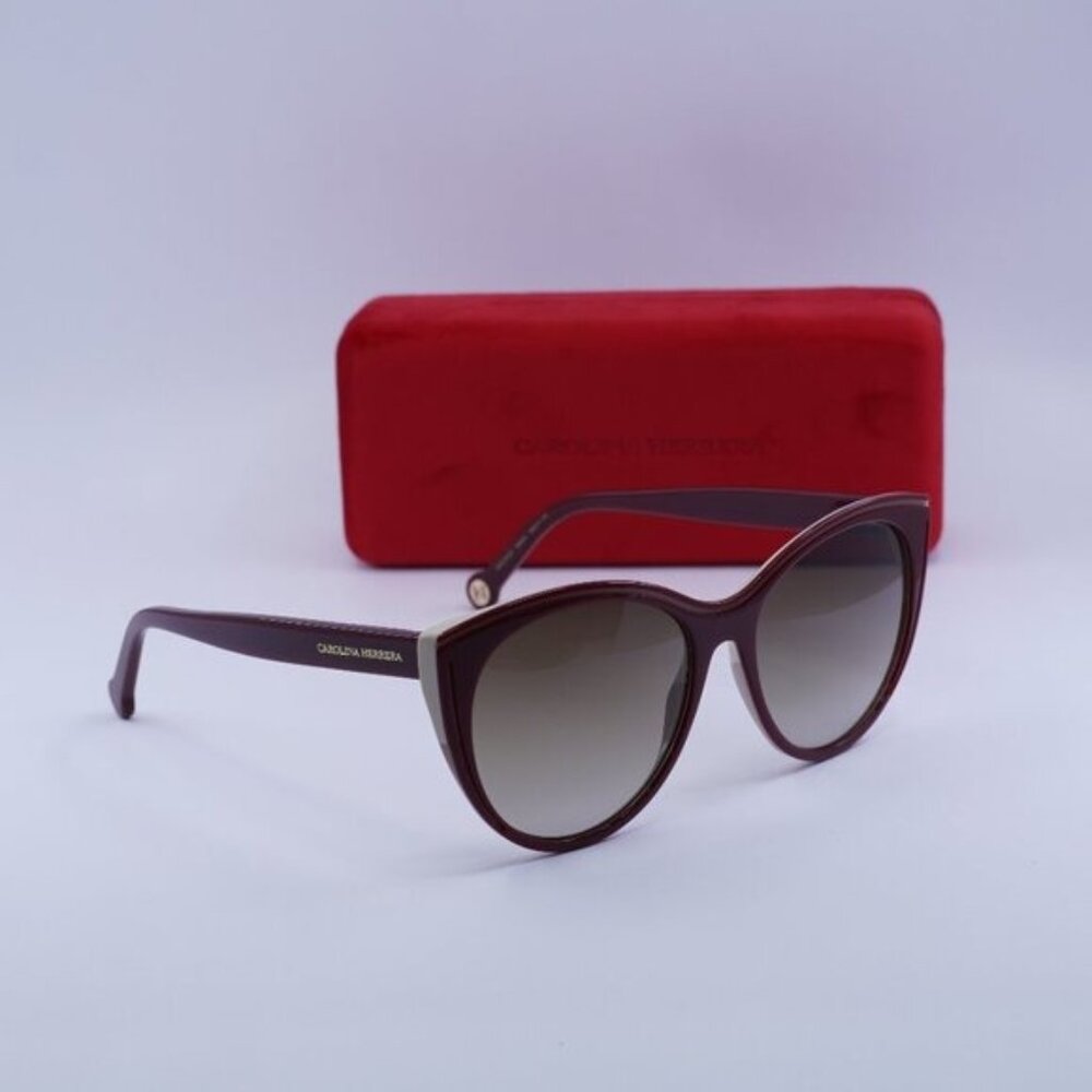 Carolina Herrera HER 0142/S 0R9S HA Cat Eye Sunglasses - Burgundy/Nude/Brown